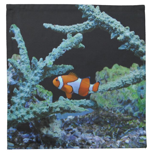 Cute Clown Fish in Coral Napkin (Front)