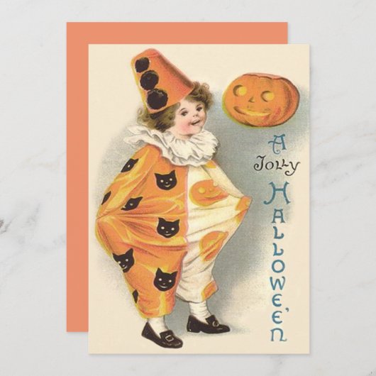 Cute Clown Jack O Lantern Pumpkin (Front/Back)