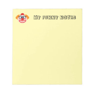Cute clown notepad for funny jokes and notes