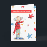 Cute Clown Personalized Happy Birthday Card<br><div class="desc">Personalized birthday card with an illustration of a cute clown. Birthday cards with clowns don't have to be scary. Personalize it with your own message. Illustrated and designed by Patricia Alvarez.</div>