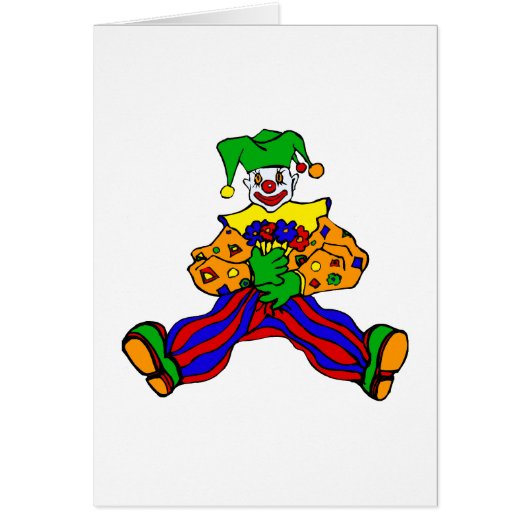 Cute clown with flowers cards (Front)