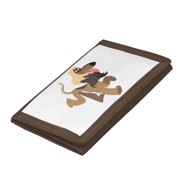 Cute Clownish Cartoon Afghan Hound Wallet (Bottom)