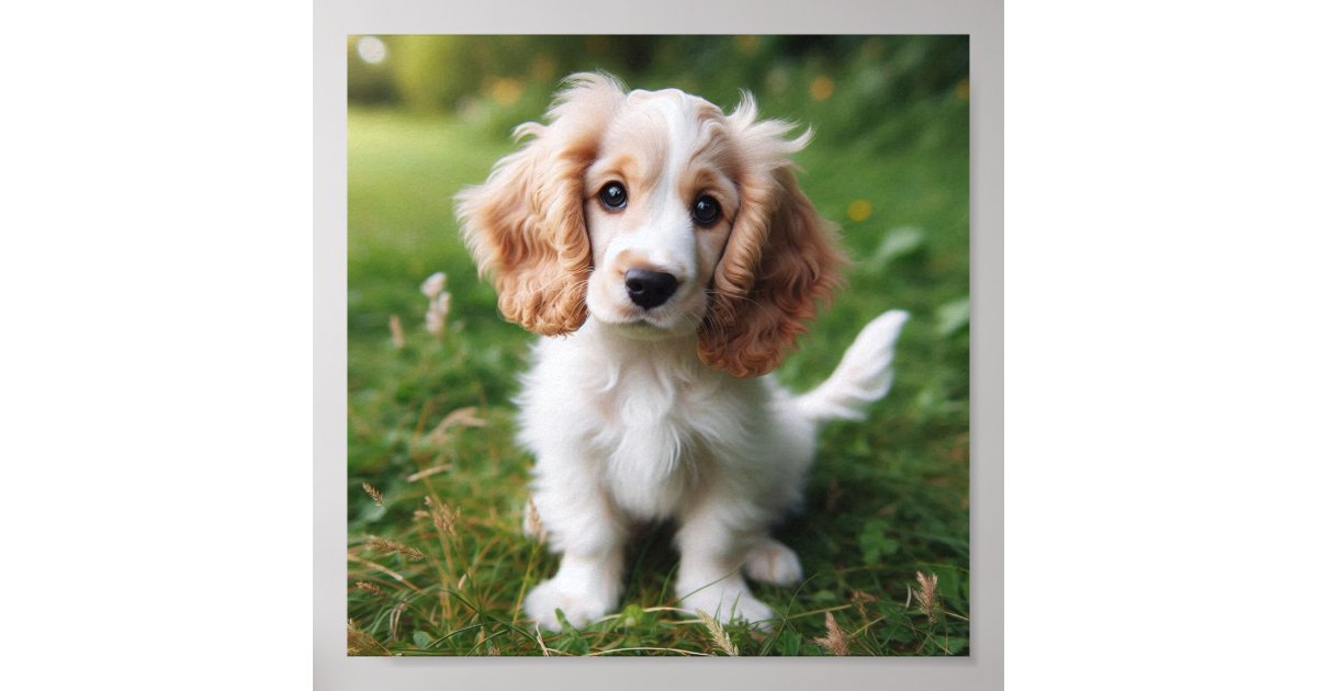 cute Clumber Spaniel puppy Poster | Zazzle
