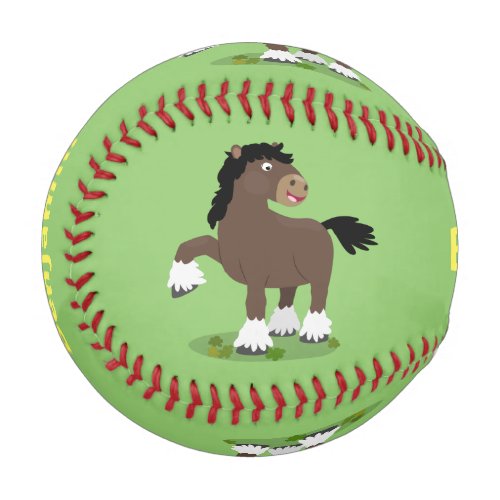 Cute Clydesdale draught horse cartoon illustration Baseball