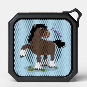 Cute Clydesdale draught horse cartoon illustration Bluetooth Speaker