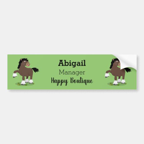 Cute Clydesdale draught horse cartoon illustration Bumper Sticker