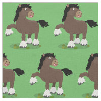 Cute Clydesdale draught horse cartoon illustration