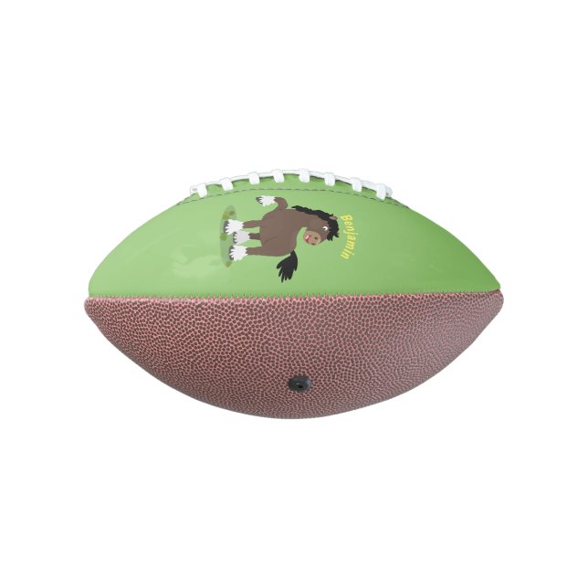 Cute Clydesdale draught horse cartoon illustration Football (Rotated 270)