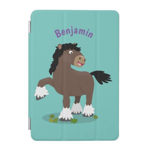 Cute Clydesdale draught horse cartoon illustration iPad Mini Cover