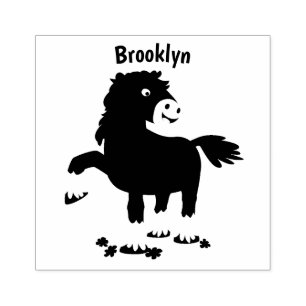 Cute Clydesdale draught horse cartoon illustration Rubber Stamp