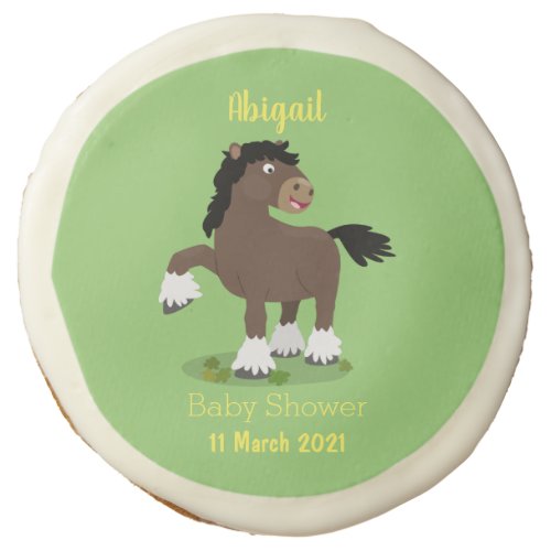 Cute Clydesdale draught horse cartoon illustration Sugar Cookie