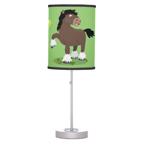 Cute Clydesdale draught horse cartoon illustration Table Lamp