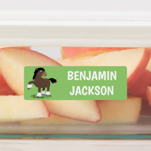 Cute Clydesdale draught horse cartoon personalized Labels