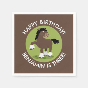 Cute Clydesdale horse personalized birthday Napkins