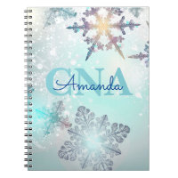 Cute CNA Ice Blue Snowflake Personalized Name