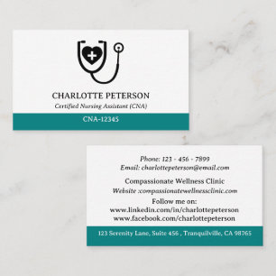 Cute CNA Nurse Business Card