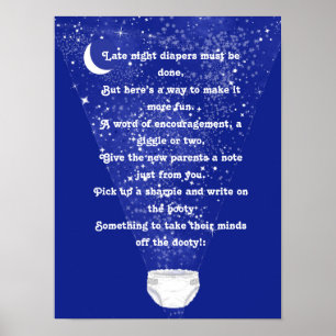 Cute Co-Ed Diaper Baby Shower Activity Poster