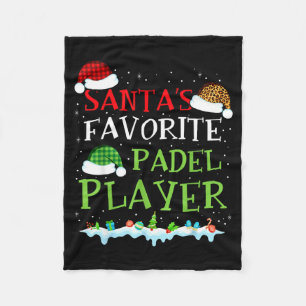 Cute Coach Favorite s Player Padel Santa Padel Fun Fleece Blanket