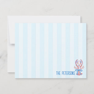 Cute Coastal Hand Drawn Lobster Note Card