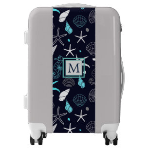 Cute Coastal Monogram Luggage