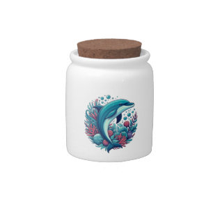 Cute, coastal/nautical dolphin candy jar