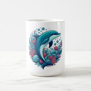 Cute, coastal/nautical dolphin coffee mug
