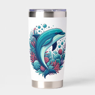 Cute, coastal/nautical dolphin  insulated tumbler