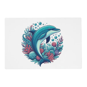Cute, coastal/nautical dolphin placemat