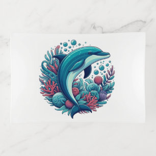 Cute, coastal/nautical dolphin trinket tray
