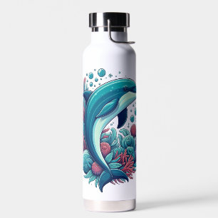 Cute, coastal/nautical dolphin water bottle