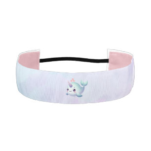 Cute/coastal/nautical narwhal athletic headband