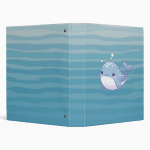 Cute, coastal/nautical whale 3 ring binder