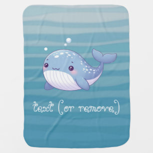 Cute, coastal/nautical whale baby blanket