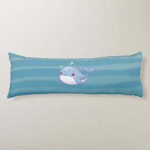 Cute, coastal/nautical whale body pillow