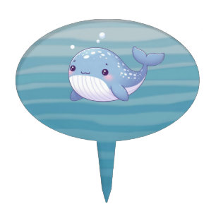 Cute, coastal/nautical whale cake topper