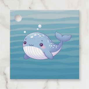 Cute, coastal/nautical whale favor tags