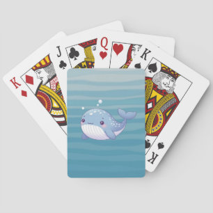 Cute, coastal/nautical whale poker cards