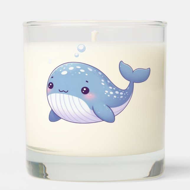 Cute, coastal/nautical whale scented candle (Front)