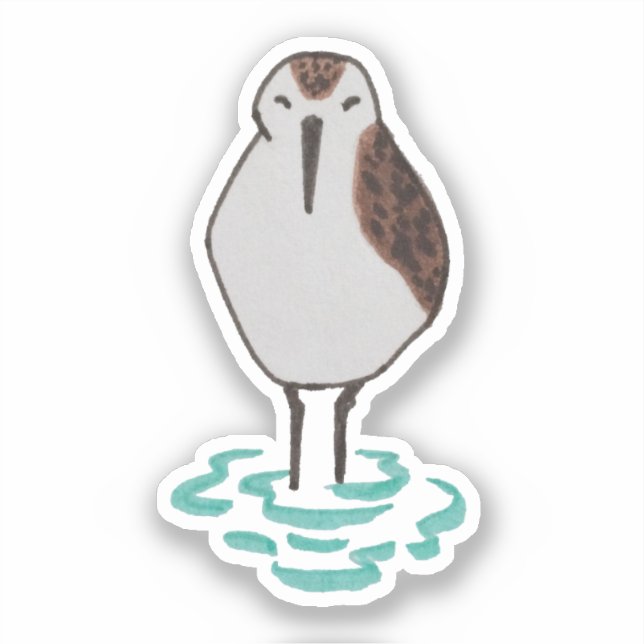 Cute Coastal Ocean Bird Sandpiper Sticker (Front)
