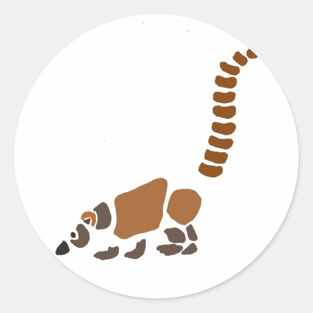 Cute Coati Mundi Abstract Art Classic Round Sticker (Front)