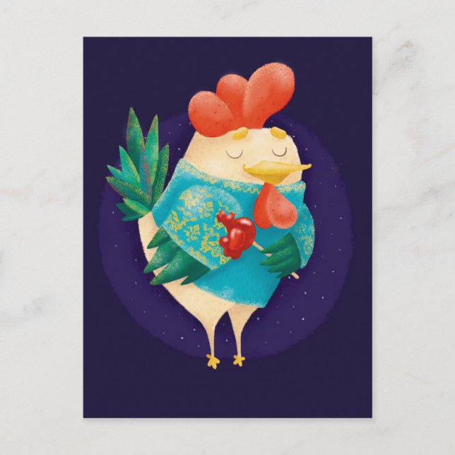 Cute Cock with Lollipop Postcard (Front)