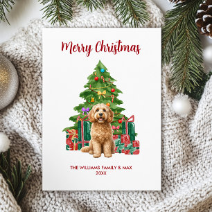 Cute Cockapoo Dog Christmas Holiday Card