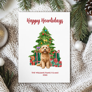 Cute Cockapoo Dog Family Christmas Holiday Card