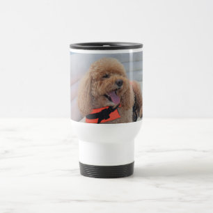 Cute Cockapoo Dog Pet Animal Photo on Boat Travel Mug