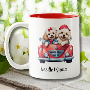 Cute Cockapoo Doodle Dog Mama Custom Two-Tone Coffee Mug