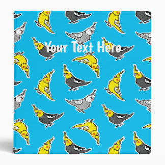 Cute Cockatiel Parrot Pattern 3 Ring Binder