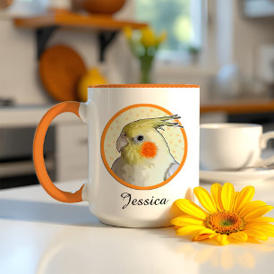 Cute Cockatiel Pet Bird Fun Modern Parrot Portrait Mug