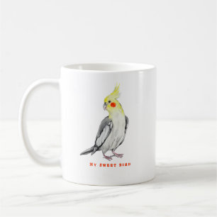 Cute Cockatiel Watercolor Parrot. Coffee Mug