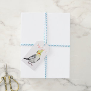 Cute Cockatiel Watercolor Parrot.  Gift Tags