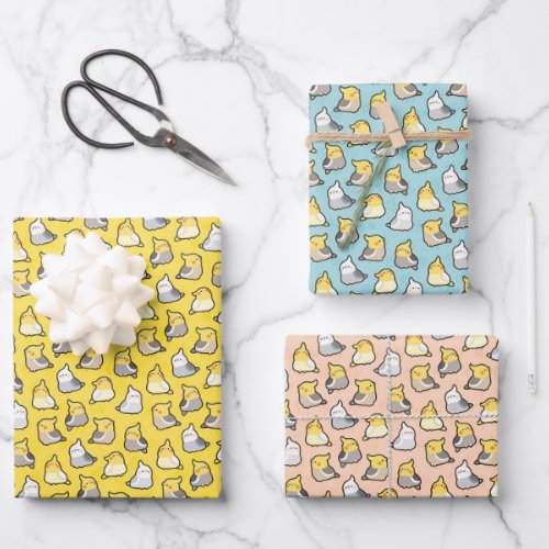 Cute Cockatiels Wrapping Paper Sheets